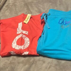 Aeropostale Blue & Orange Track Pants & Joggers